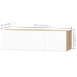 vidaXL Meuble TV bois d’ingénierie 120x40x34cm Chêne et blanc brillant