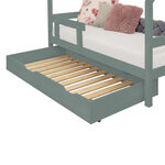 Tiroir de lit 90 x 160 avec sommier BUDDY - vert sauge