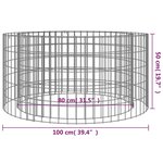 vidaXL Foyer en gabion Ø 100 cm fer galvanisé