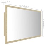 vidaXL Miroir LED de salle de bain Chêne sonoma 90x8 5x37 cm Acrylique