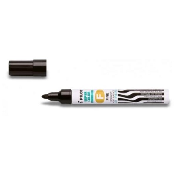 Marqueur Permanent SCA-F Corps Métal Pte ogive Fine Noir PILOT