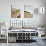 vidaXL Cadre de lit métal sans matelas et pied de lit blanc 135x190 cm