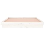 vidaXL Cadre de lit à LED blanc 180x200 cm Super King bois massif