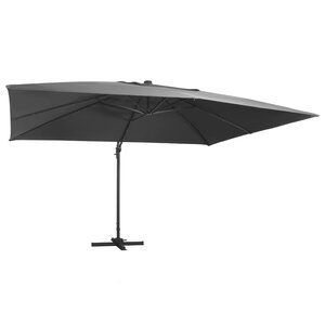 vidaXL Parasol déporté et lumières LED Aluminium 400x300 cm Anthracite