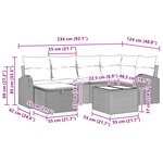 vidaXL Set de canapé de jardin de 7 pièces avec coussins Noir Poly rattan