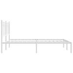 vidaXL Cadre de lit métal avec tête de lit blanc 150x200 cm