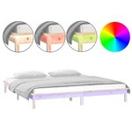 vidaXL Cadre de lit à LED sans matelas 150x200 cm bois massif