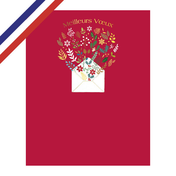 Carte double meilleurs vœux enveloppe