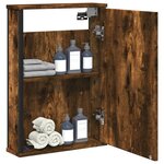 vidaXL Armoire à miroir de salle de bain chêne fumé bois d’ingénierie