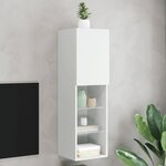 vidaXL Meuble TV avec lumières LED blanc 30 5x30x102 cm