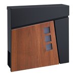 Boîte aux lettres acier galvanisé 37 x 37 x 11 cm gris anthracite effet de bois 03_0006524
