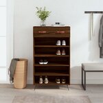 vidaXL Armoire à chaussures chêne marron 60x35x105cm bois d'ingénierie