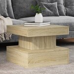 vidaXL Table basse avec lumières LED chêne sonoma 50x50x40 cm