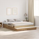 vidaXL Cadre de lit de rangement Chêne Artisan 180x200 cm