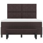 vidaXL Lit à sommier avec matelas et banc marron foncé 140x190 cm en tissu