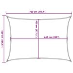 vidaXL Voile d'ombrage 160 g/m² Anthracite 5x7 m PEHD