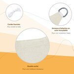 Voile d'ombrage rectangulaire 4 x 6 m toile solaire taud de soleil crème