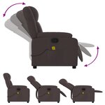 vidaXL Fauteuil de massage inclinable Marron foncé Tissu