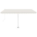 vidaXL Auvent manuel rétractable avec LED 400x350 cm Crème