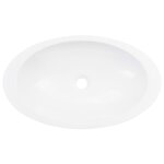 vidaXL Lavabo 59 3x35 1x10 7 cm Fonte minérale/marbre Blanc