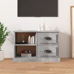 vidaXL Meuble TV gris béton 73x35 5x47 5 cm bois d'ingénierie