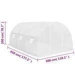 vidaXL Serre 13 5 m² 450x300x200 cm