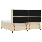 Lit à ressort avec matelas et LED crème 200x200 cm en tissu