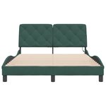 vidaXL Cadre de lit avec lumières LED vert foncé 140x190 cm velours