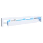 vidaXL Meuble TV avec lumières LED Blanc 260x36 5x40 cm