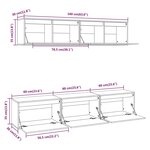 vidaXL Meubles TV 5 Pièces Blanc Bois massif de pin