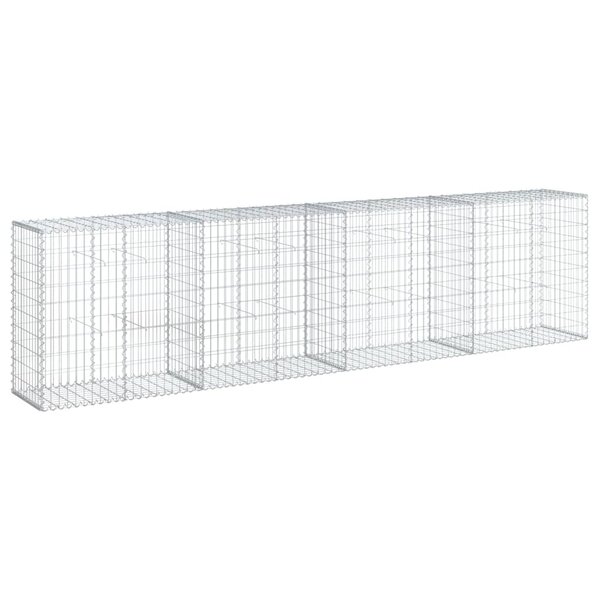 vidaXL Panier gabion avec couvercle 400x50x100 cm fer galvanisé