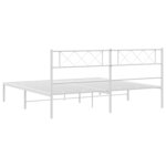 vidaXL Cadre de lit métal sans matelas et tête de lit blanc 193x203 cm