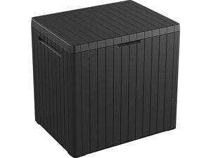 Coffre de jardin résine "city cube" - 113l - 58 x 44 x 55 cm -  anthracite