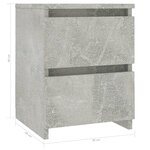 vidaXL Tables de chevet 2 Pièces Gris béton 30x30x40 cm Bois d’ingénierie