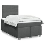 vidaXL Sommier à lattes de lit avec matelas gris foncé 120x190cm tissu