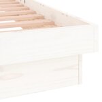 vidaXL Cadre de lit à LED sans matelas blanc 200x200 cm bois massif