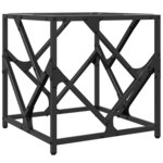 vidaXL Table basse avec dessus en verre transparent 40x40x41 cm acier