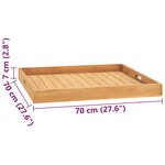 vidaXL Plateau de service 70x70 cm Bois de teck massif