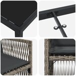 vidaXL Ensemble salle à manger jardin 5 pièces avec coussins Gris Poly Rattan