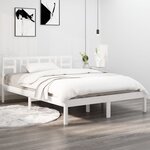 vidaXL Cadre de lit sans matelas blanc 120x200 cm bois massif