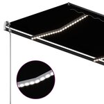 vidaXL Auvent automatique capteur de vent et LED 3x2 5 m Anthracite