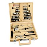 Brüder Mannesmann Ensemble d'outils 24 Pièces Étui en bambou