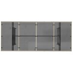 vidaXL Table de jardin dessus en verre gris clair 190x80x74 cm