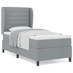 Lit à ressort vidaXL avec matelas Gris clair 100x200 cm en tissu