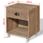 vidaXL Table de chevet marron bois massif