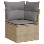 vidaXL Salon de jardin avec coussins 5Pièces mélange beige résine tressée