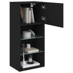 vidaXL Meuble TV avec lumières LED noir 40 5x30x90 cm