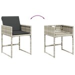 vidaXL Ensemble à manger de jardin et coussins 7 Pièces gris clair rotin