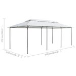 vidaXL Belvédère avec rideaux 600x298x270 cm Blanc 180 g/m²