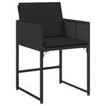 vidaXL Ensemble salle à manger jardin 5 pièces avec coussins Noir Rattan PE